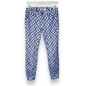 Vineyard Vines Blue White Lattice Trellis Geometric Skinny Jean Pant Women 2